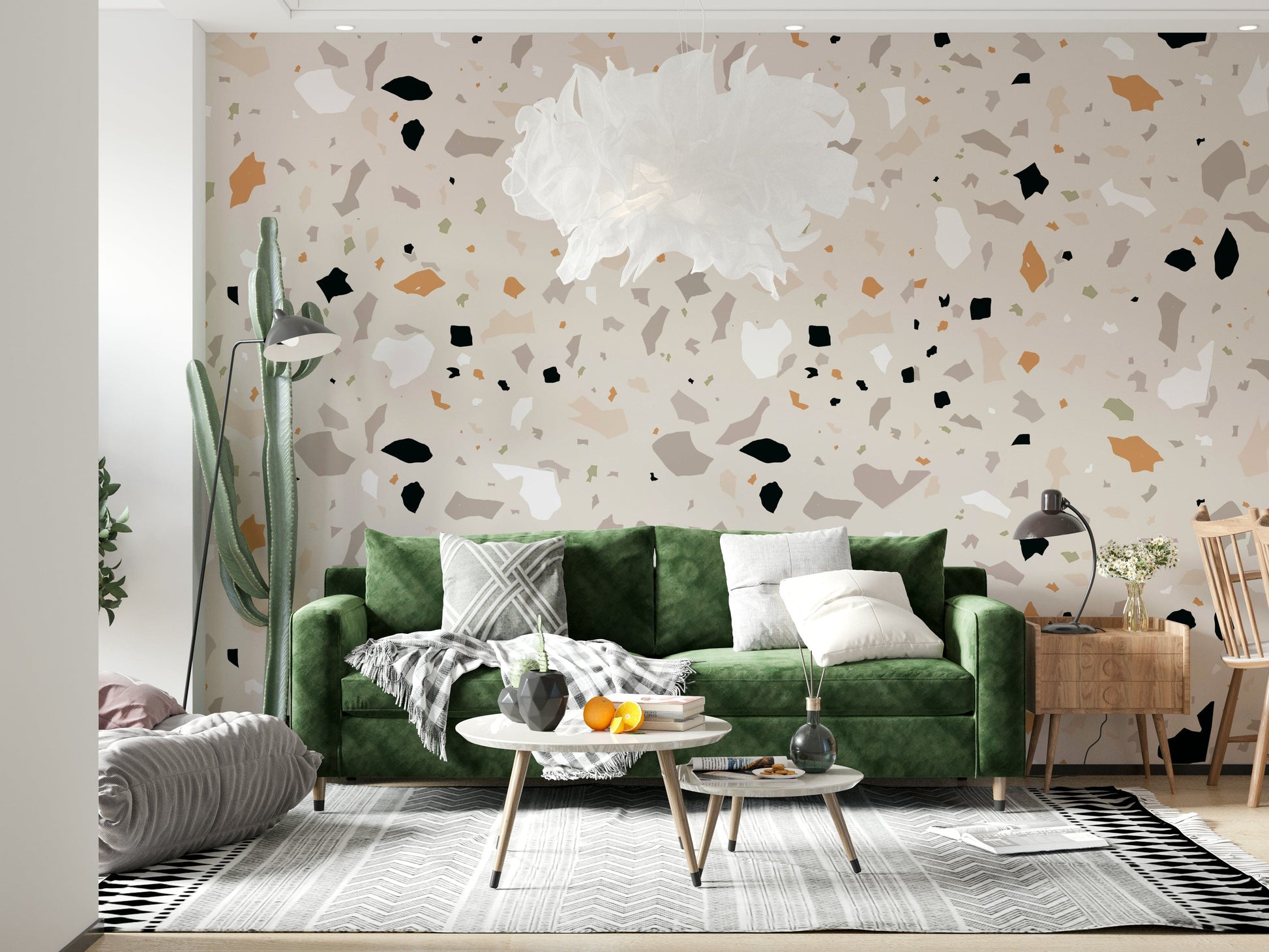 Minimalist Terrazzo Art wallpaper sophisticated high-end material.