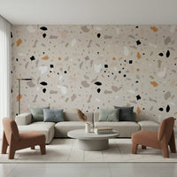 Pale Minimalist Terrazzo wallpaper subtle contemporary texture.