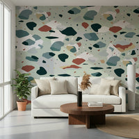 An artistic minimalist form mural for home decor.