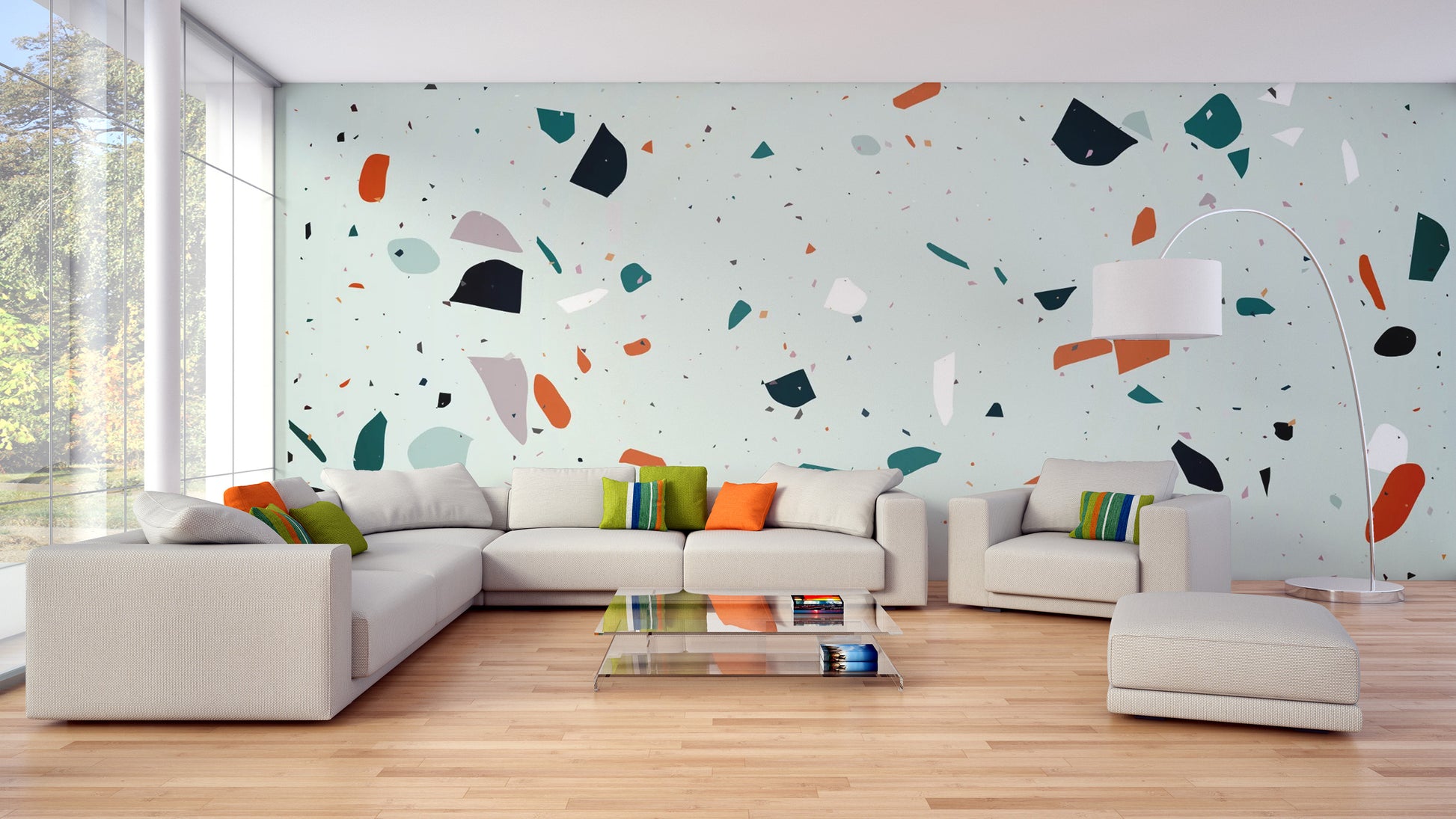 Modern terrazzo mural design
