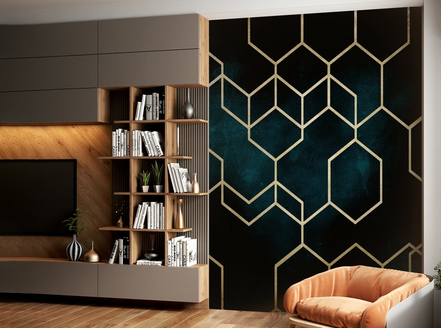 The mural covers a significant wall area.
