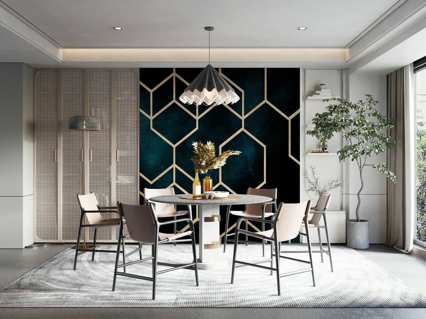 A vibrant and playful wall mural.
