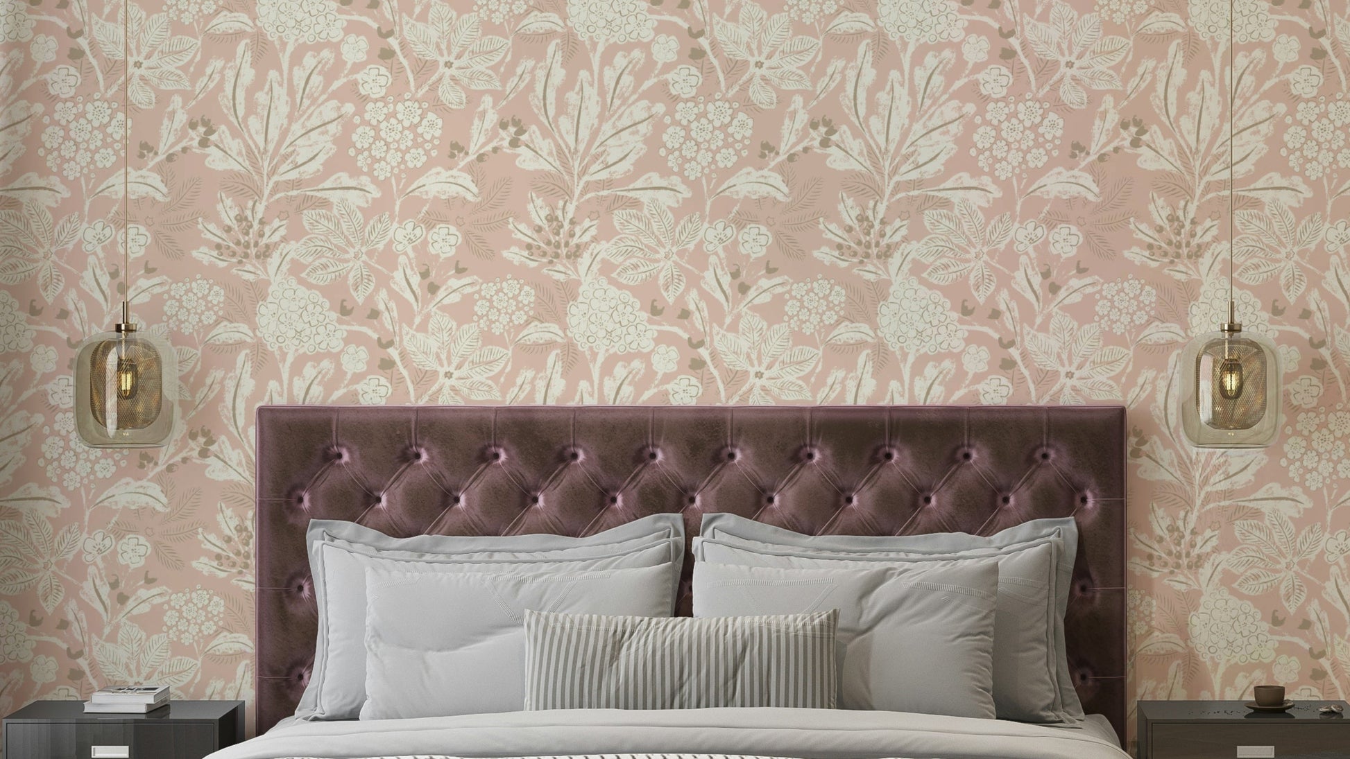 Textured Botanical Dream wallpaper with raised leaf patterns

