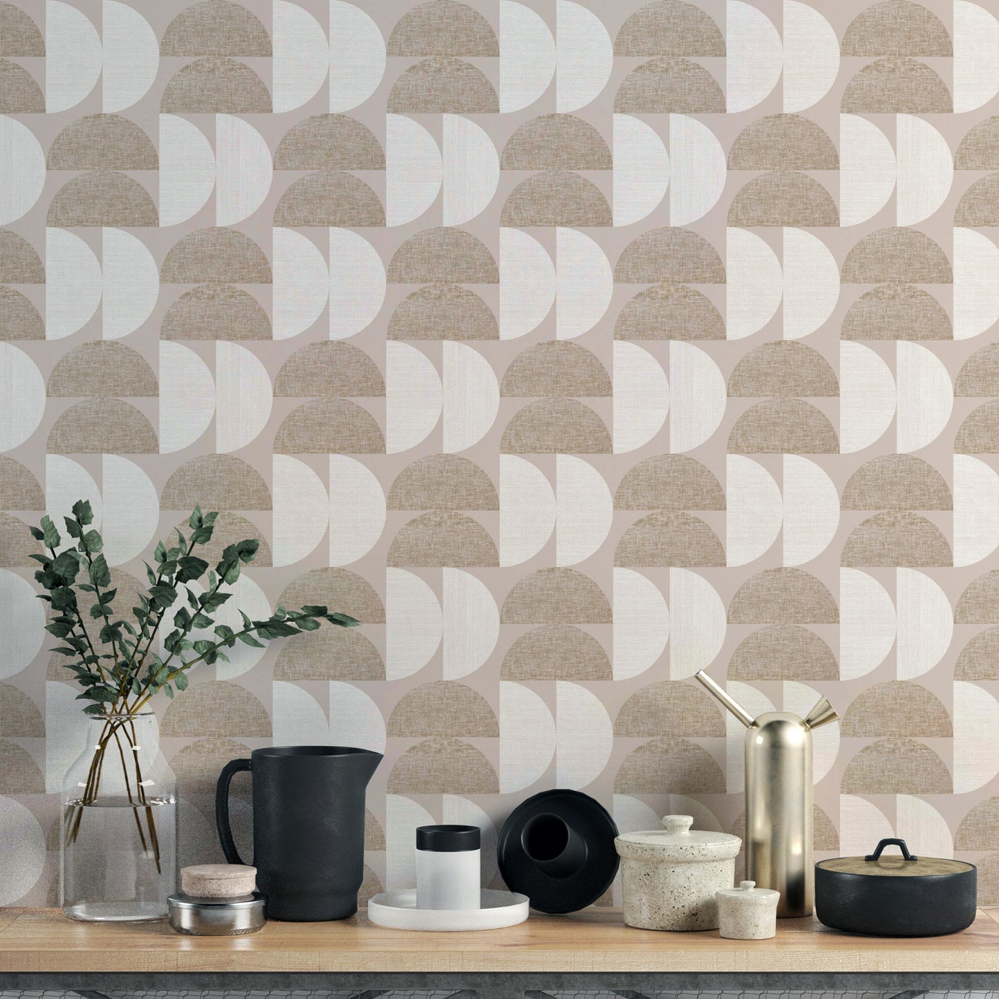 Modern fabric feel geometric wall covering

