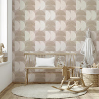 Neutral geometric fabric look wallpaper

