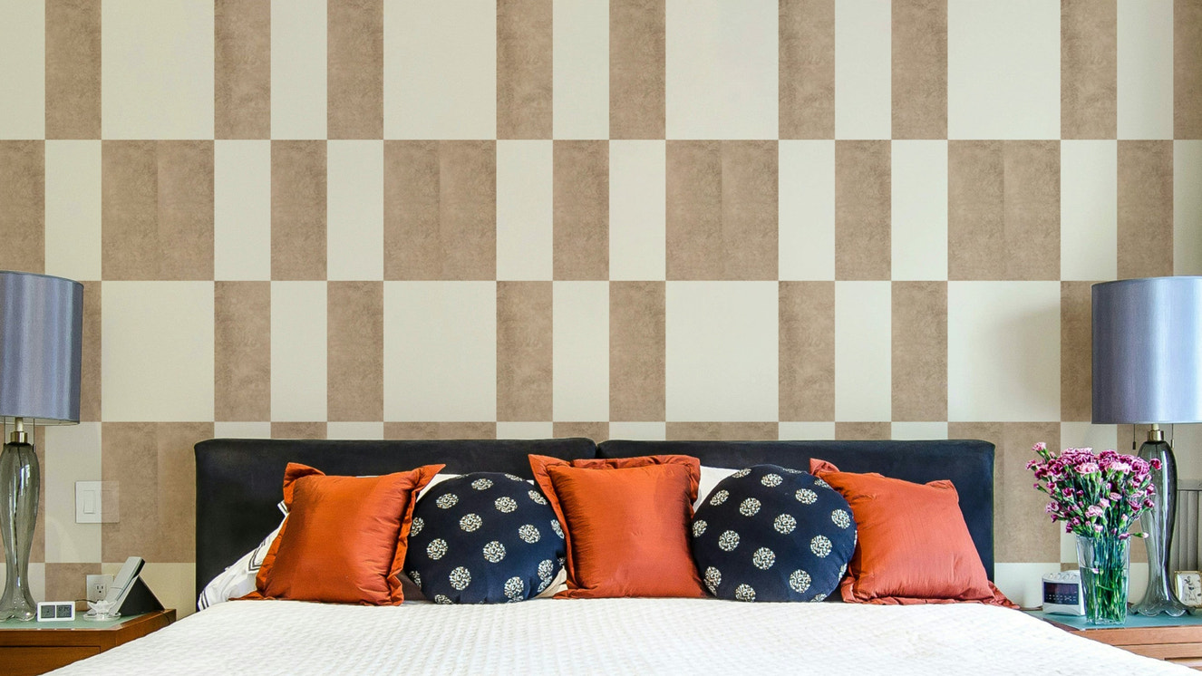 Gestructureerde taupe & wit wallpaper⁠