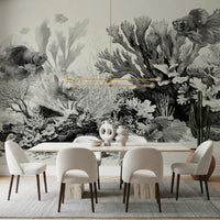 The Aquarium - Black & Cream Wall Mural