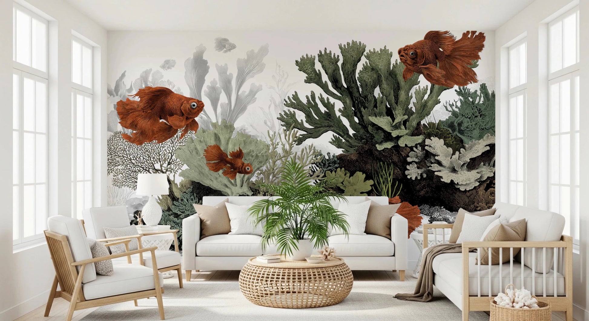 The Aquarium - Clean White Wall Mural