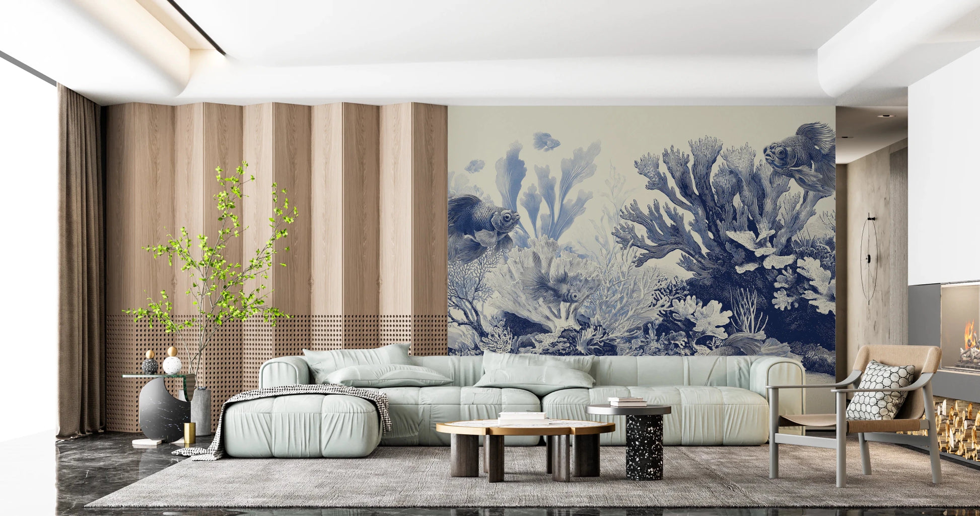 The Aquarium - Delft Blue Wall Mural