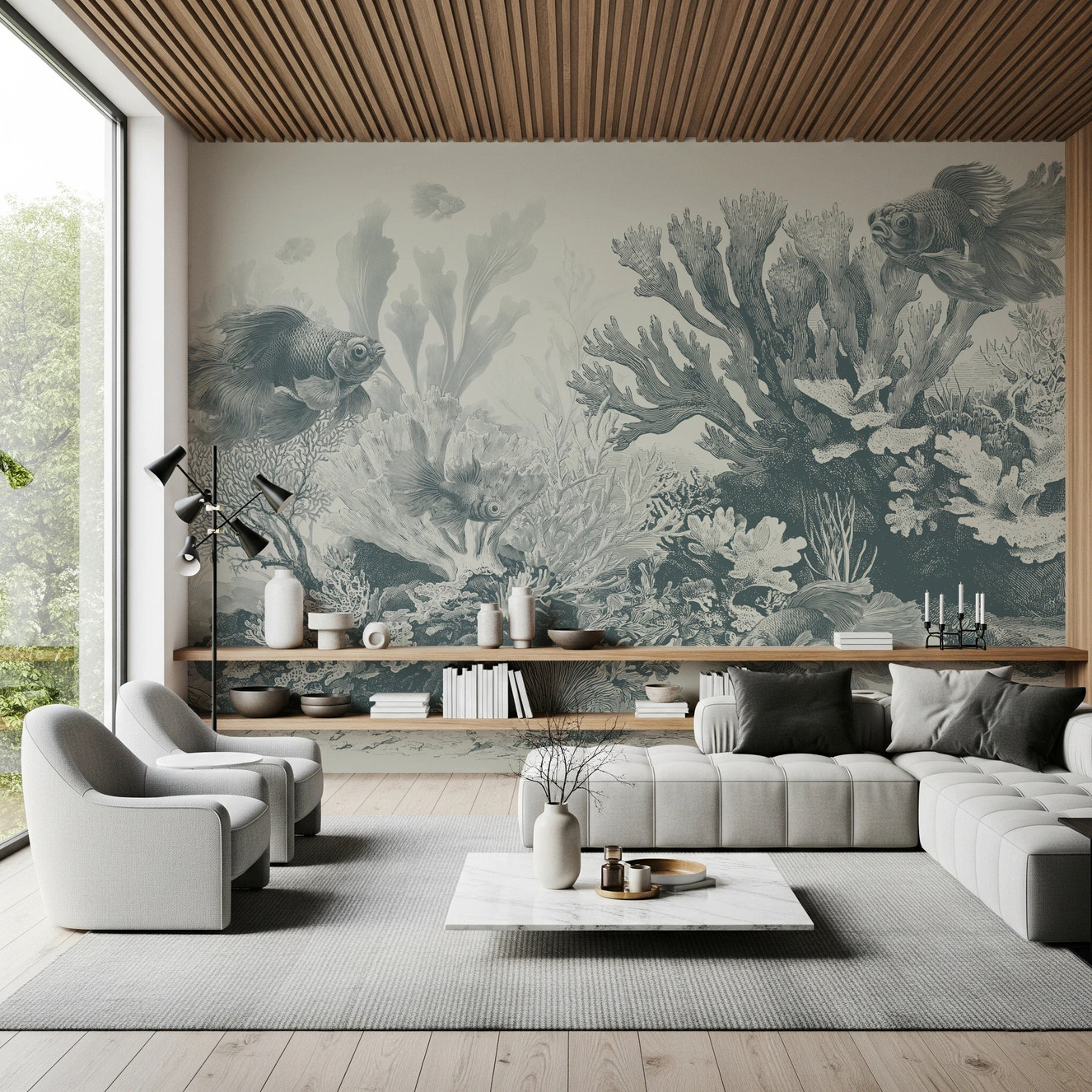 The Aquarium - Teal Wall Mural