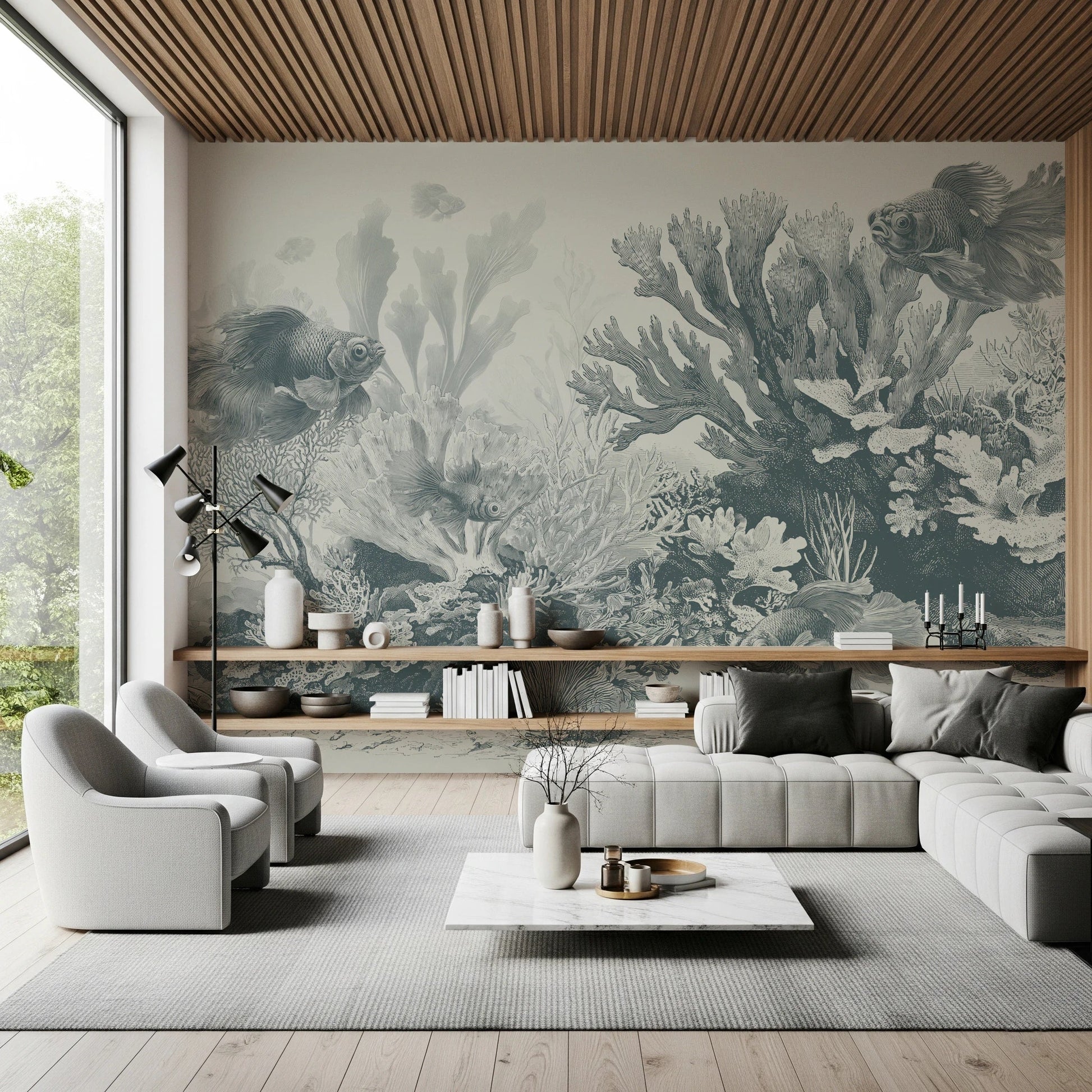 The Aquarium - Teal Wall Mural