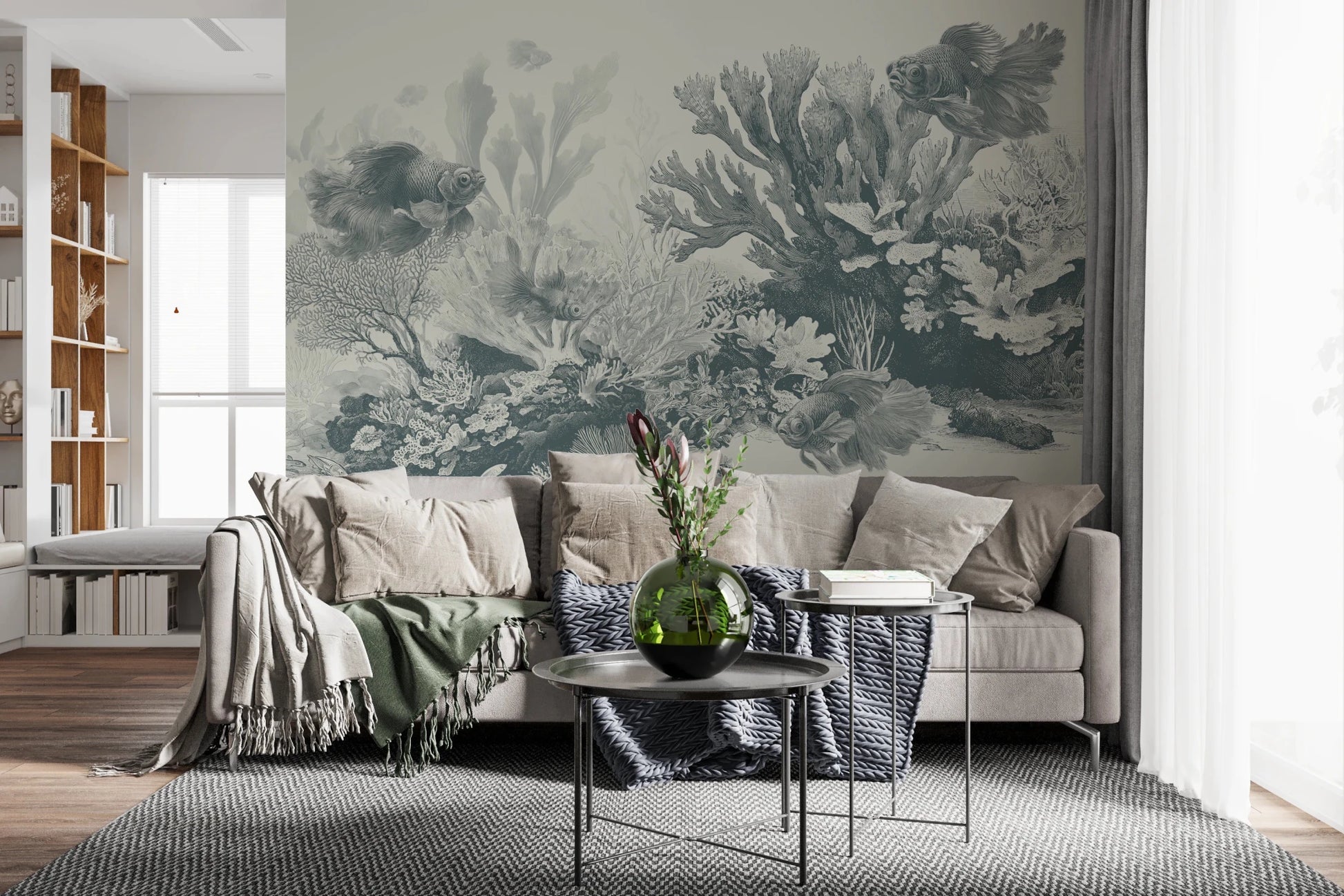 The Aquarium - Teal Wall Mural