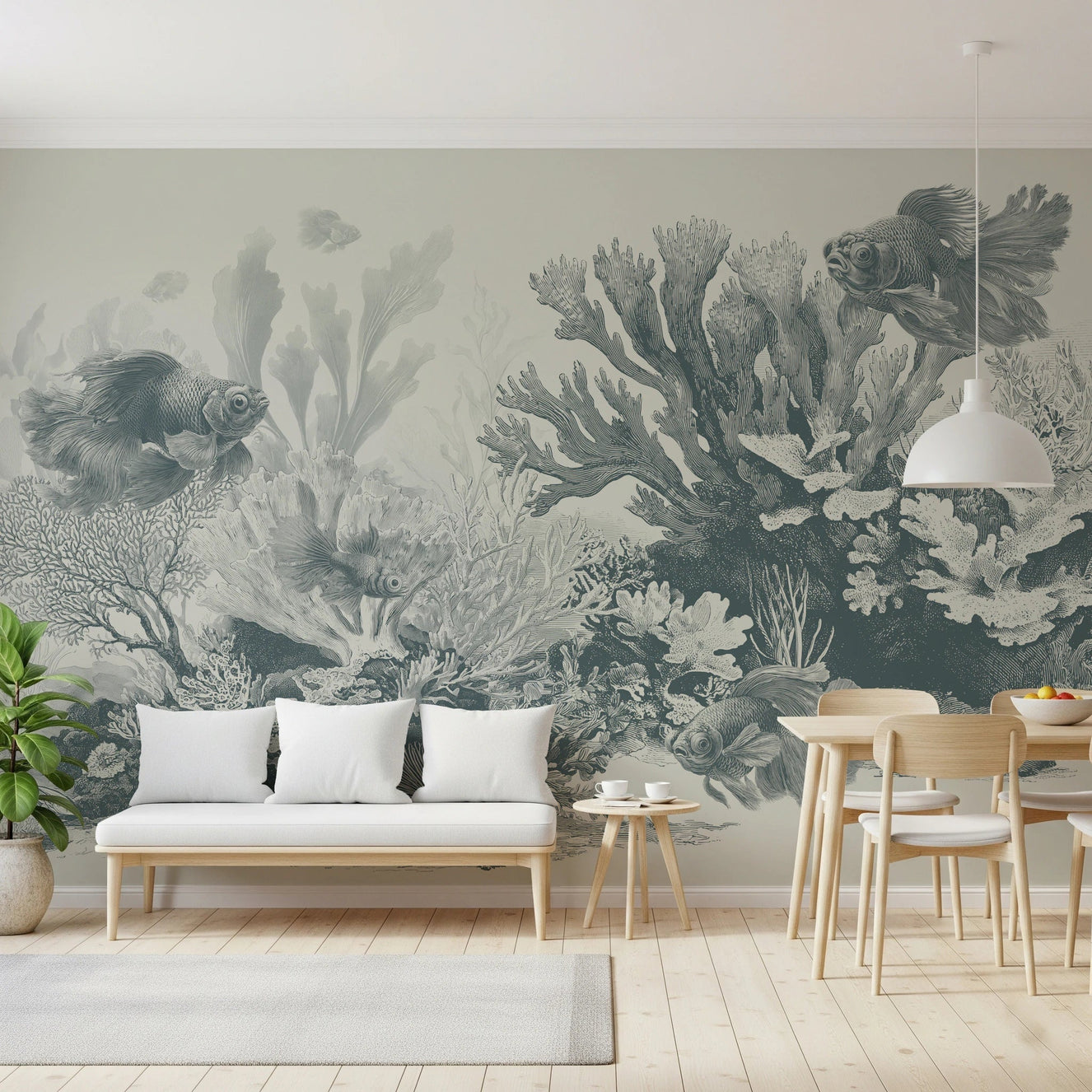 The Aquarium - Teal Wall Mural