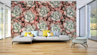 Rosette succulents mural wallpaper texture

