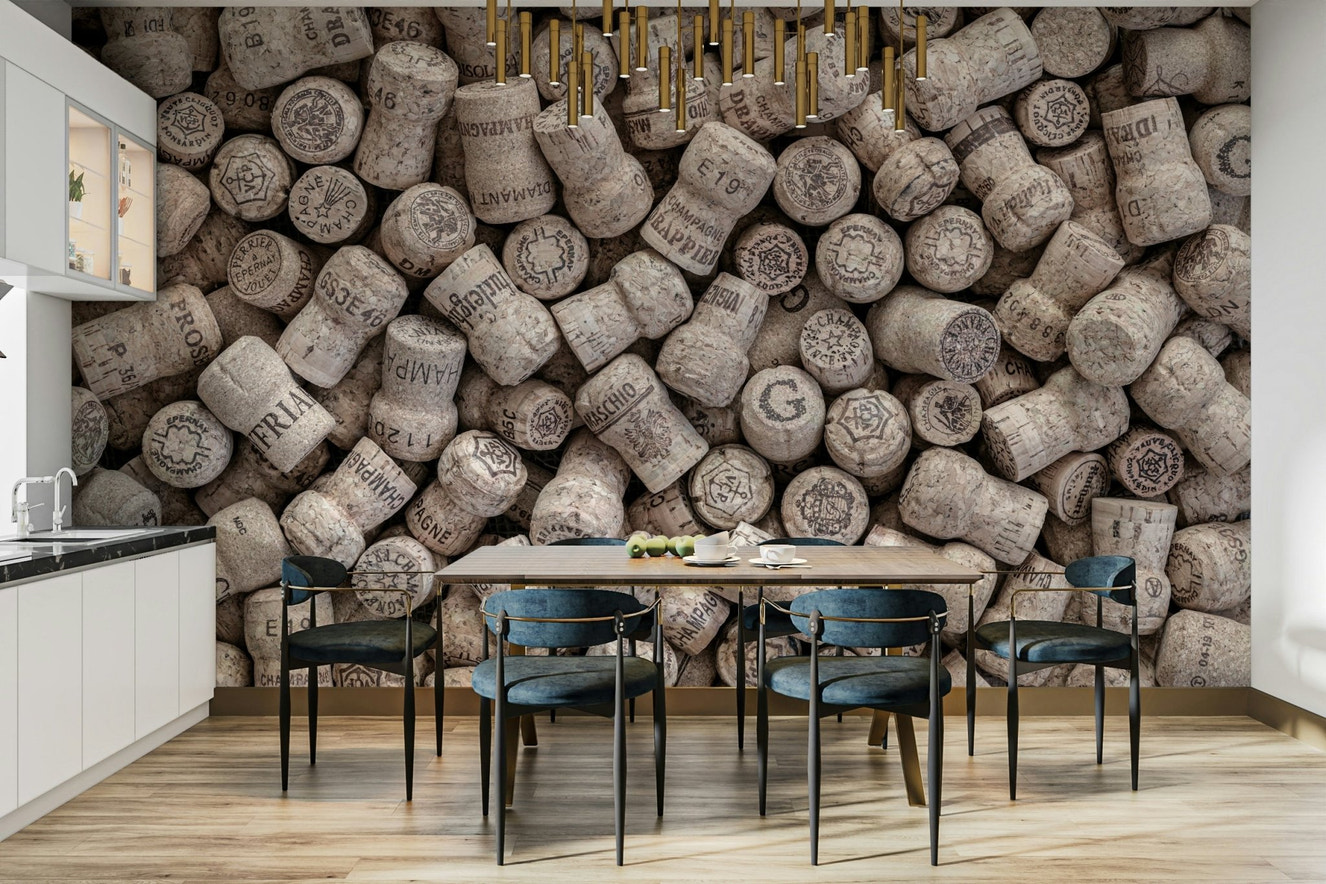 Scattered in an artful arrangement.

