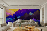 Studio scenic mountains wall mural for full wall, modern color