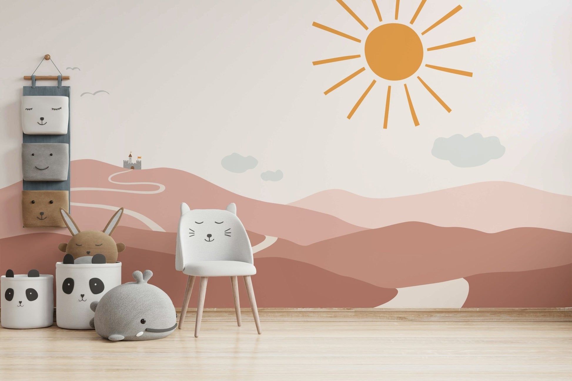 Peaceful trail mural for a fantasy-inspired room setting.

