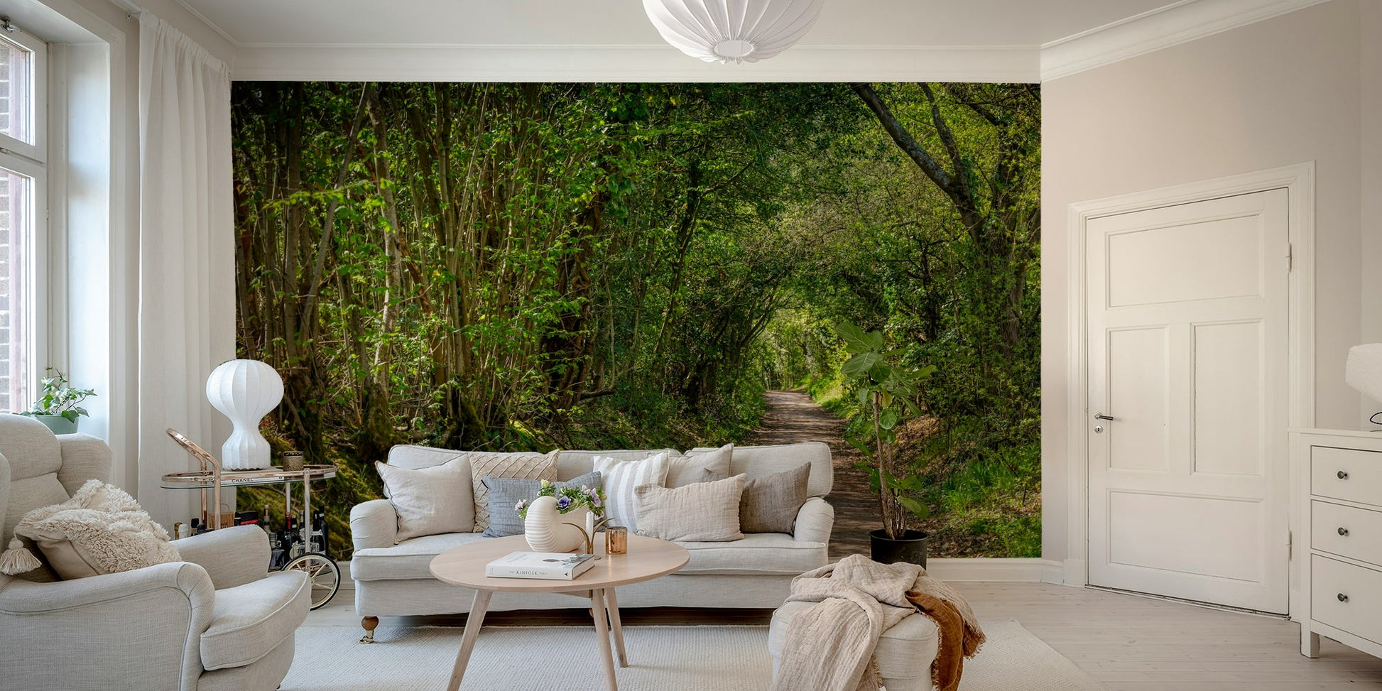 Serene, winding path in nature.

