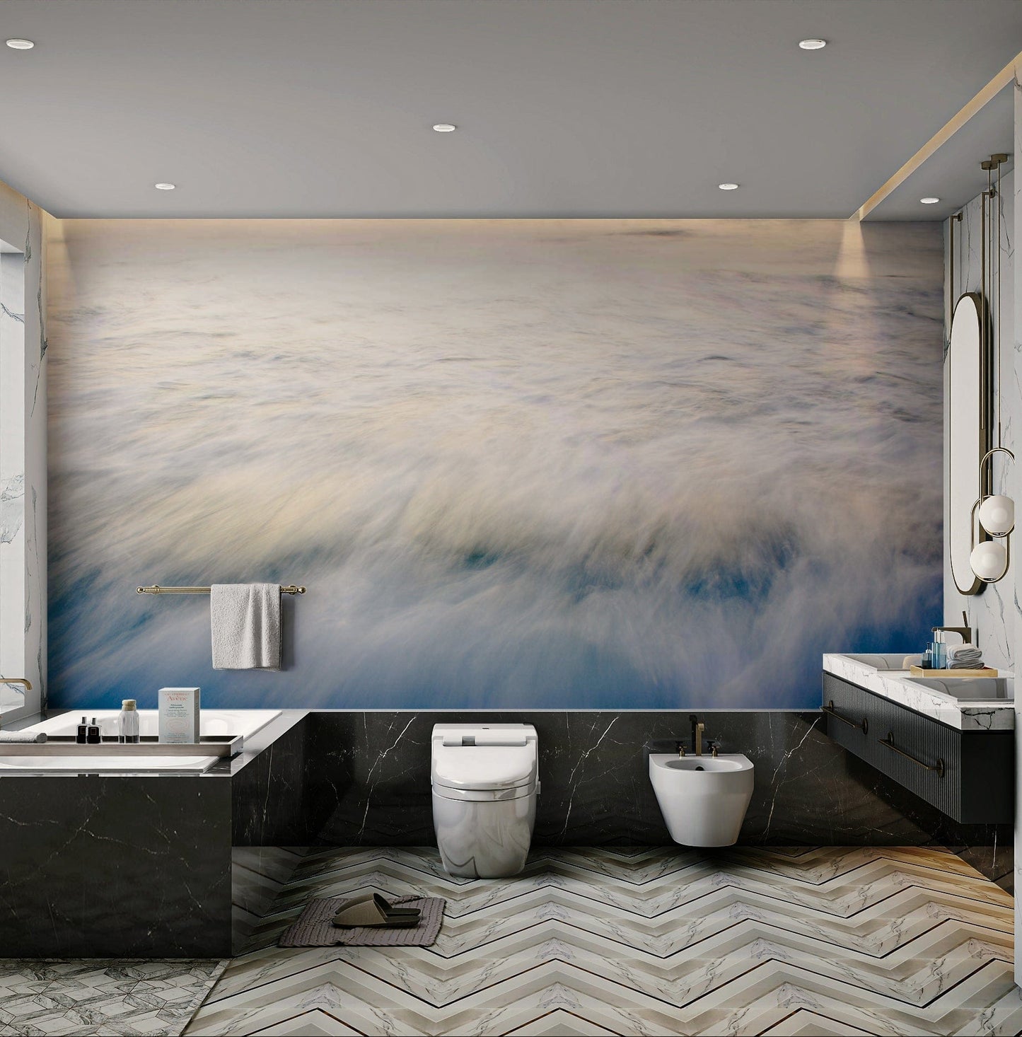 A classic wave design wallpaper for walls.

