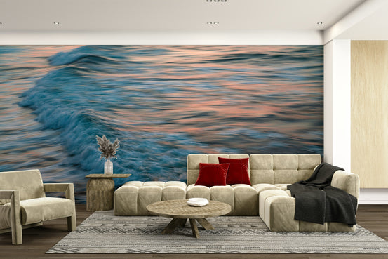 The wallpaper for walls being installed.

