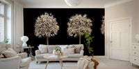 Beautiful allium flowers wallpaper for creating a sleek, chic room atmosphere.

