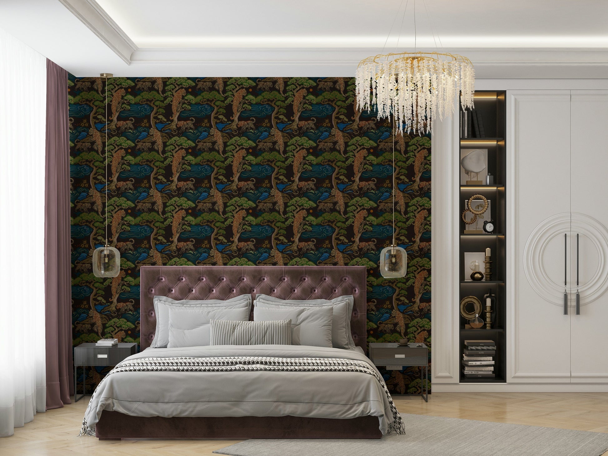 Whispers of the Tiger Grove peaceful wall covering

