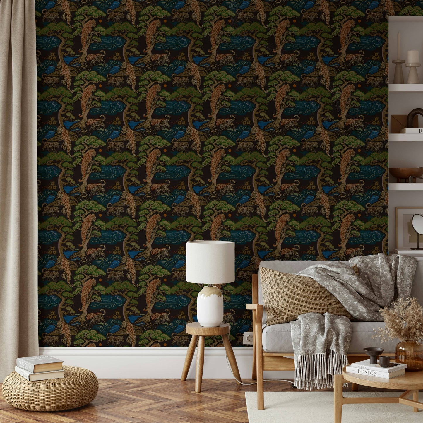 Whispers of the Tiger Grove nature mural wallpaper

