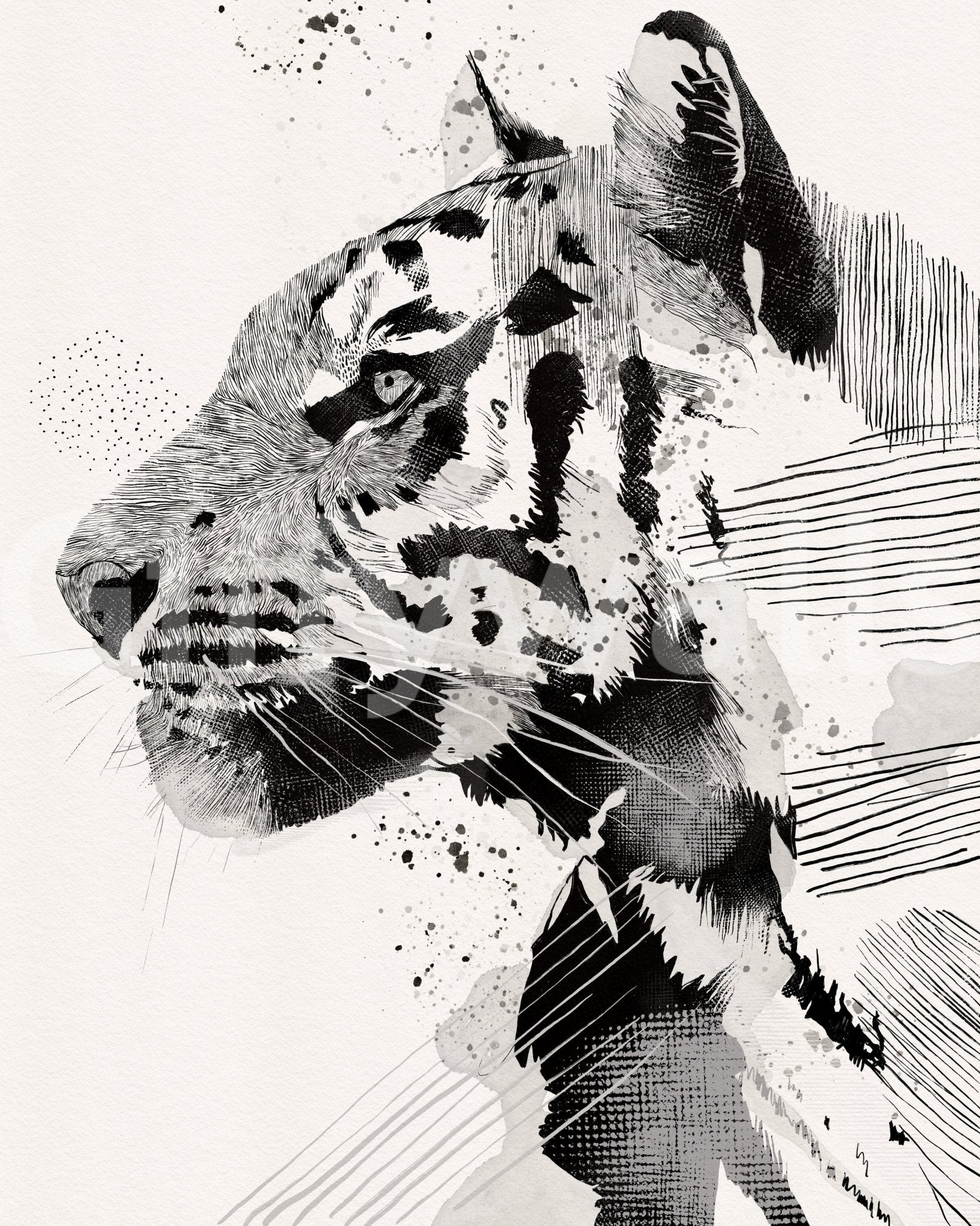 Tiger Ink Portrait Wall Mural