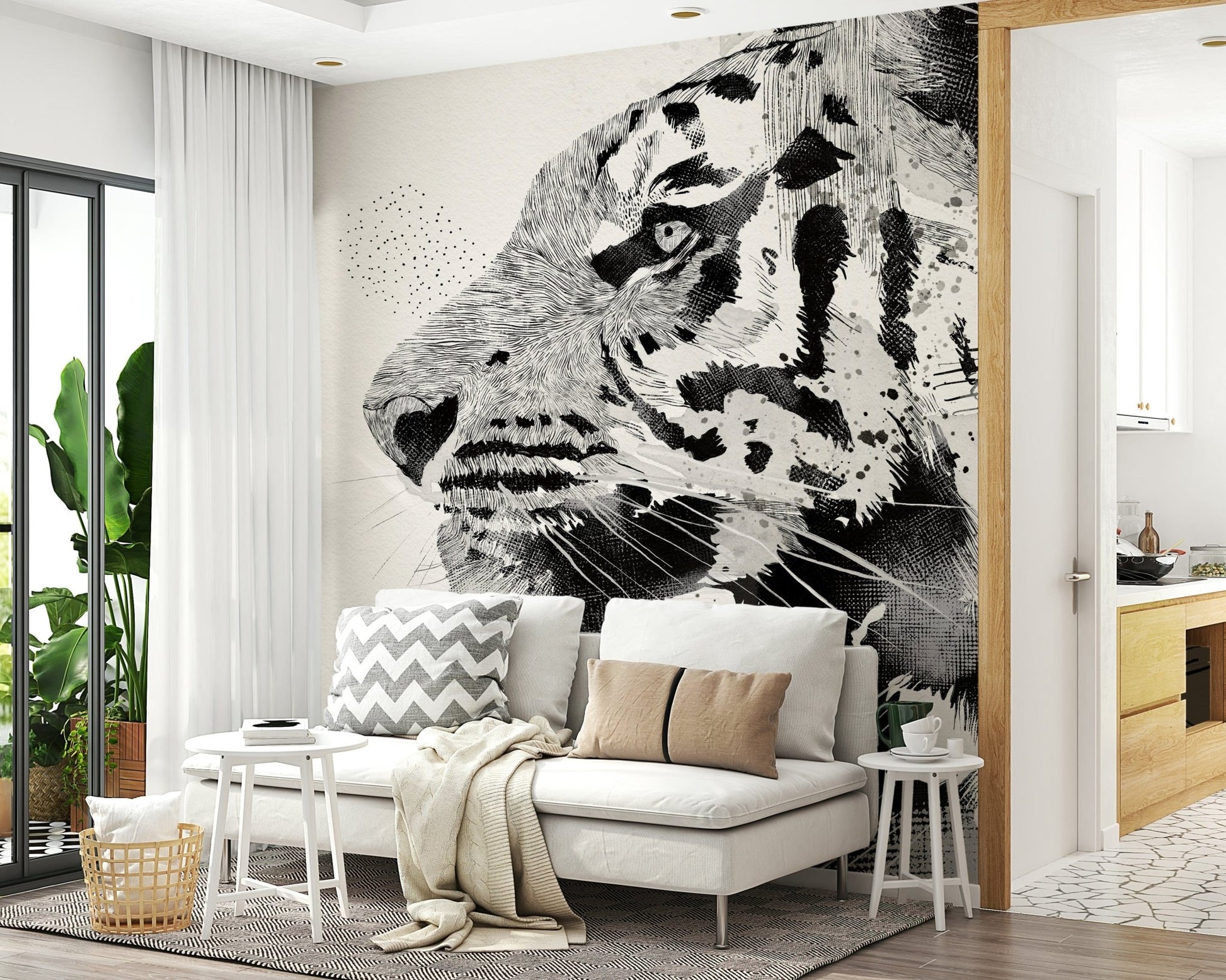 Tiger Ink Portrait Wall Mural