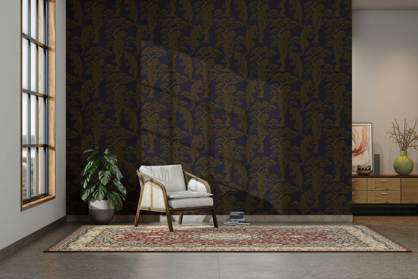 Tiger Dynasty traditional wallpaper.