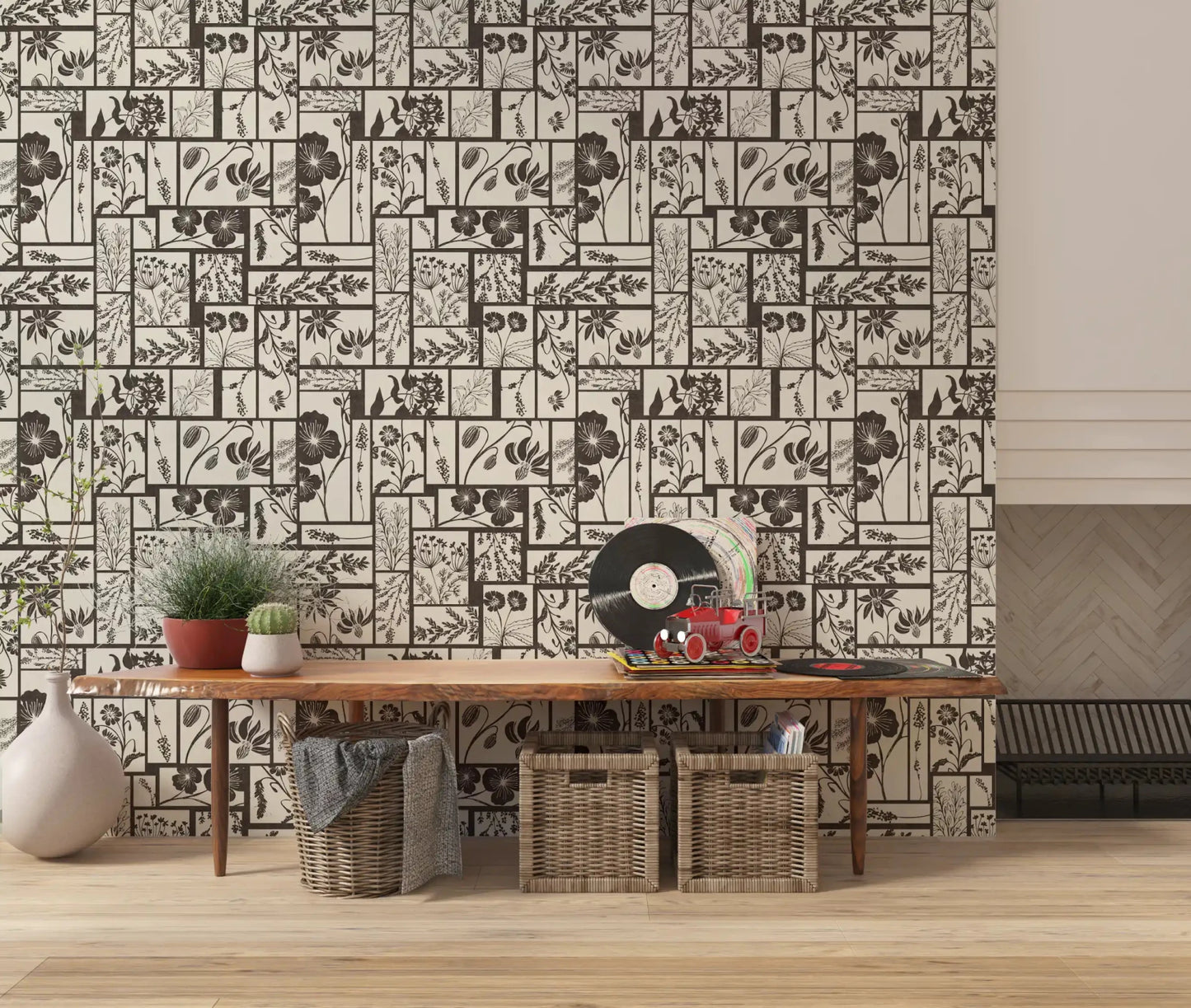 Zeitlose Flora-Fliesentapete