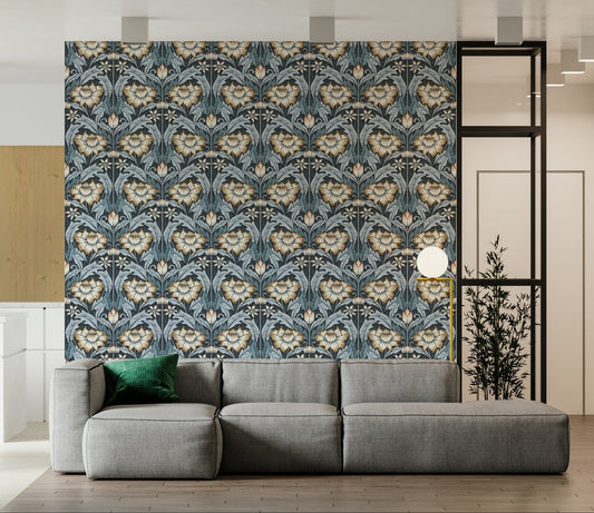Timeless Garden ‚Äì Midnight Blue Wallpaper‚Å†