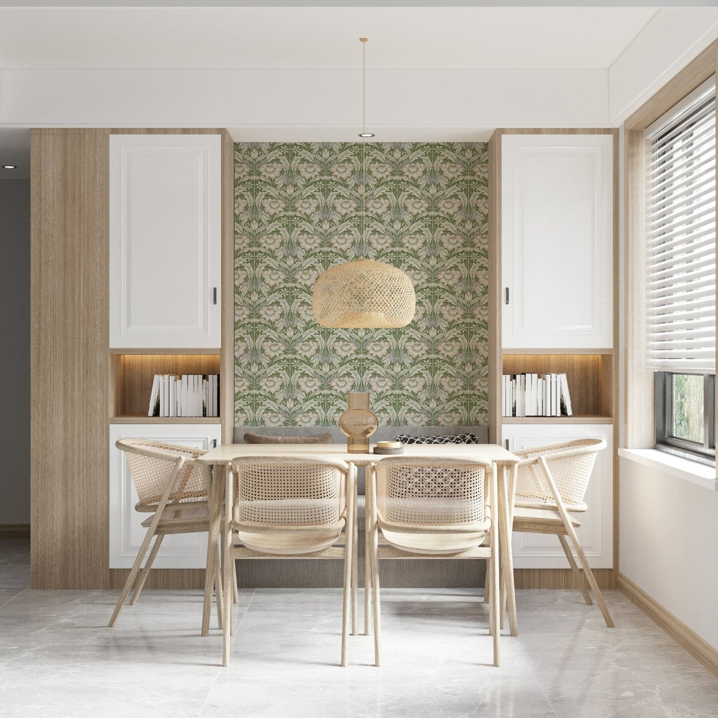 Timeless Garden – Sage Green Wallpaper⁠