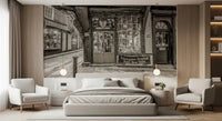 Timeless Toy Storefront Wall Mural for bedroom with intricate wood carvings