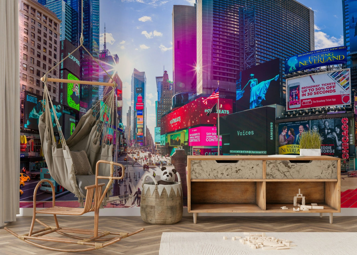 The colors are rich and dynamic, with bright, glowing lights.

