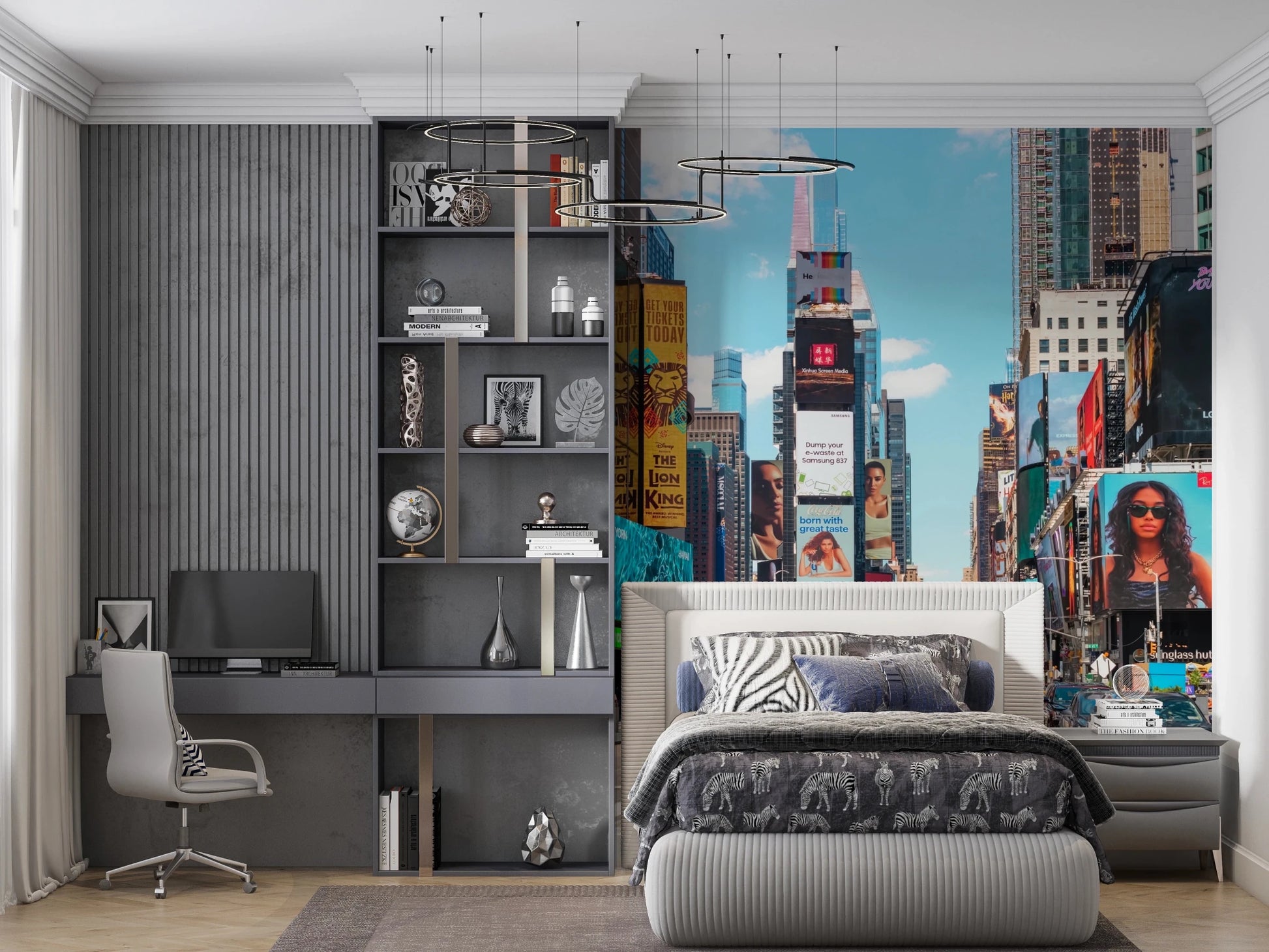 Times Square Buzz Wall Mural