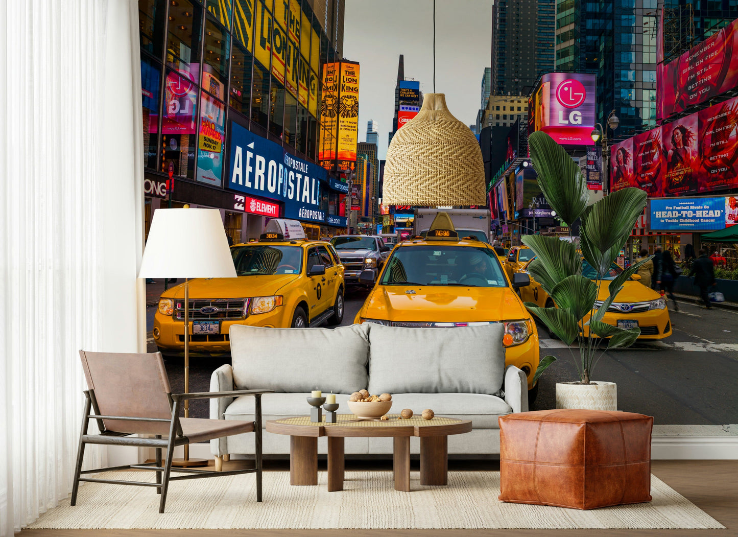 Busy avenue Times Square Rush wallpaper urban life bustling movement.