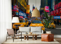 Busy avenue Times Square Rush wallpaper urban life bustling movement.