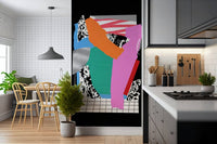 Large scale Tomorrow's Dust wall mural in a sunlit dining area.