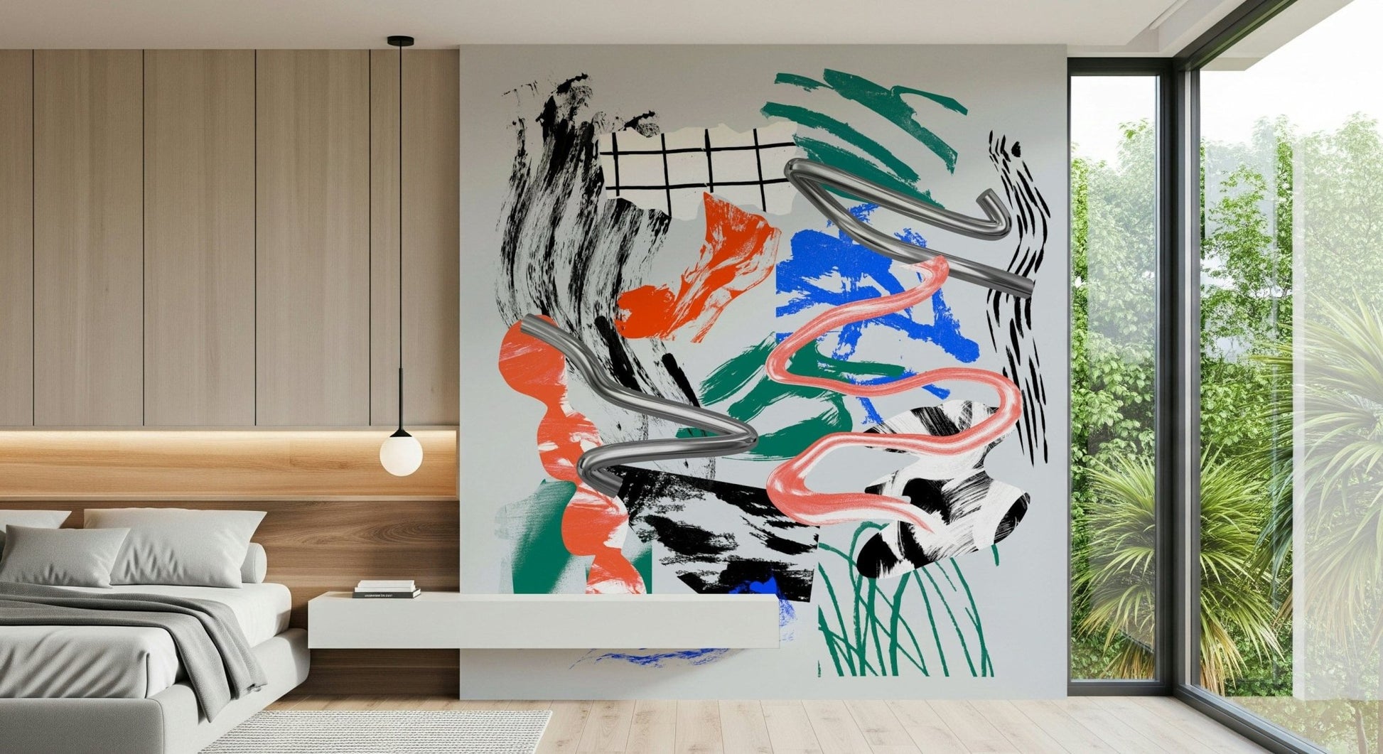 Storm and Tornado Wall Mural – Realistic wallpaper showcasing a swirling tornado under dark storm clouds.