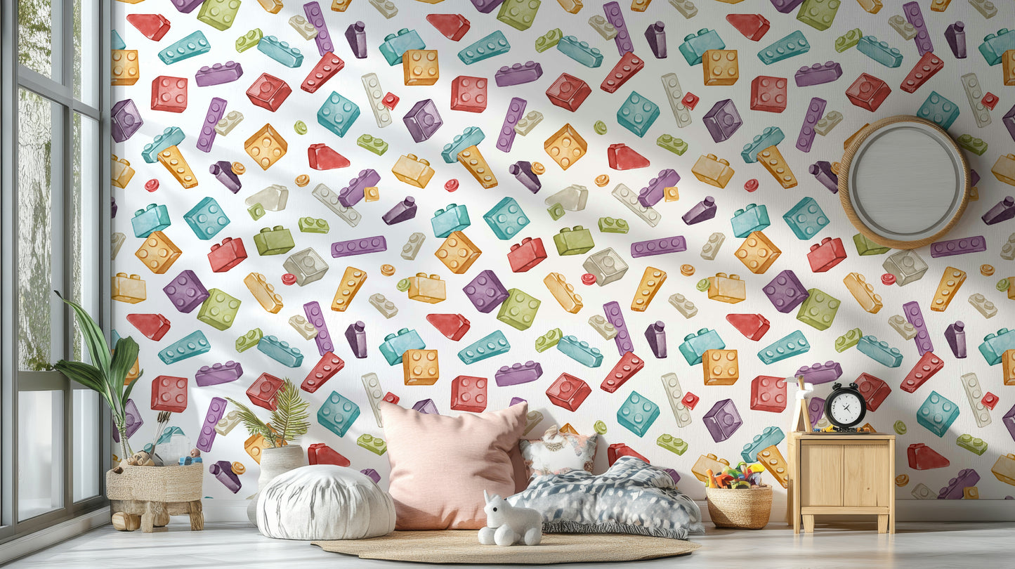 Peel and stick toy wallpaper for nursery wall
