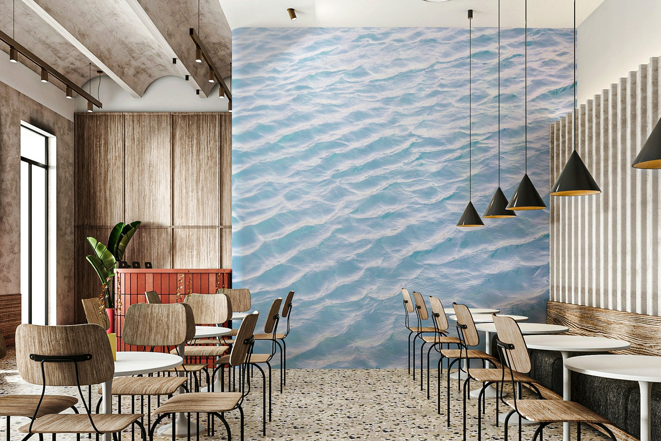 tranquil aqua waves wall mural

