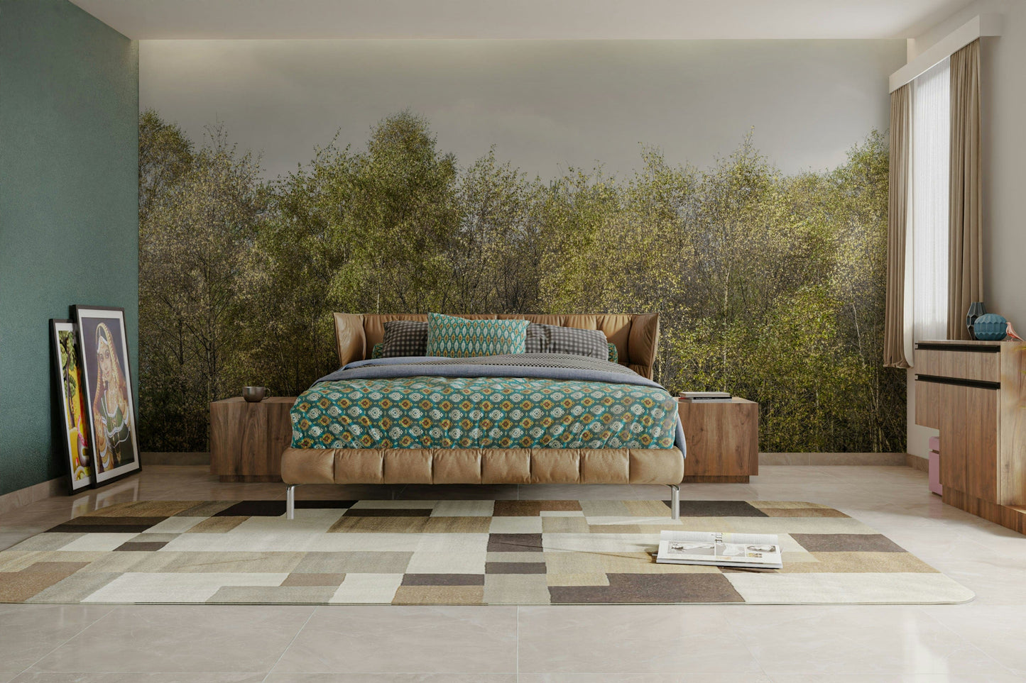 Birch Grove elegant mural wallpaper

