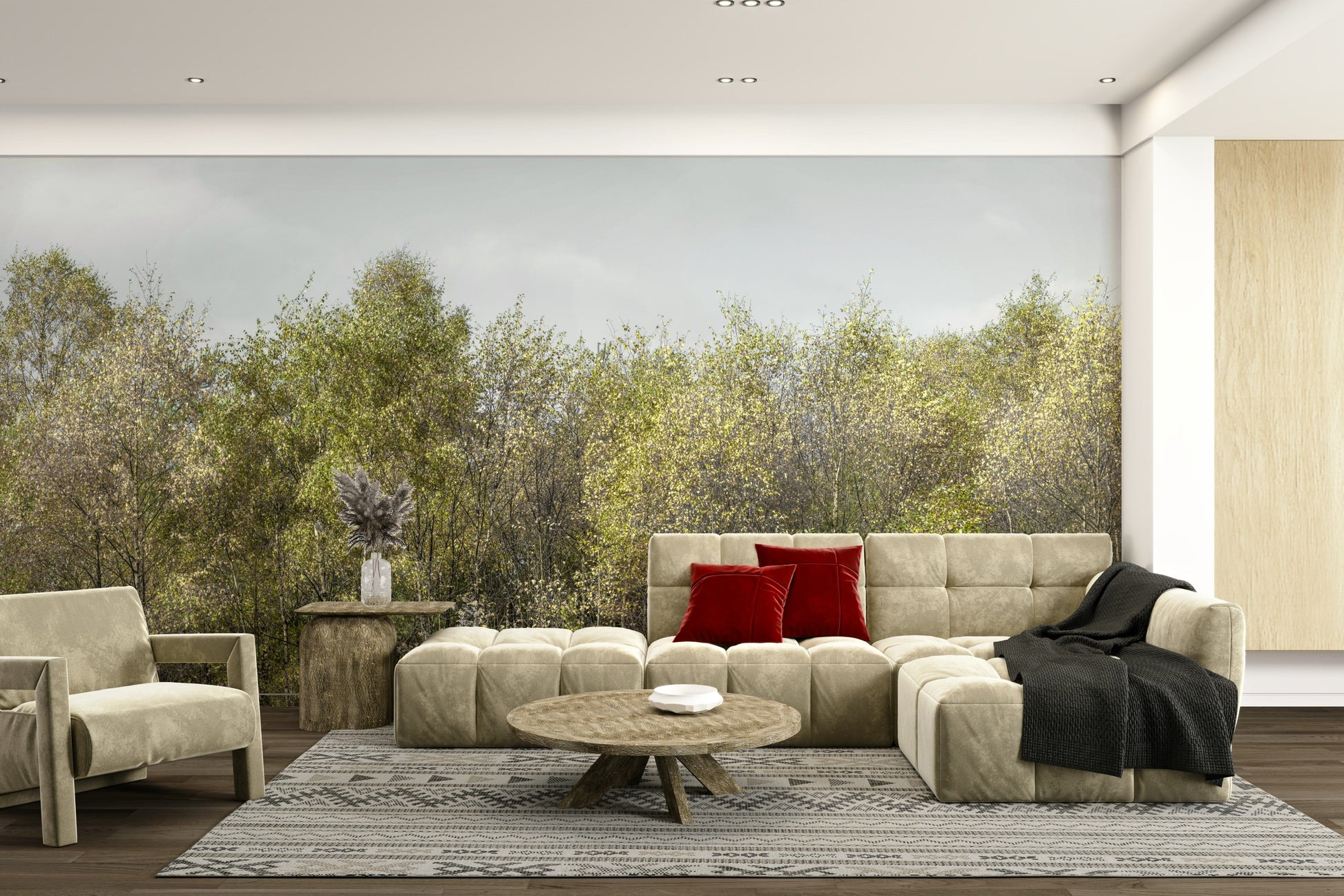 Birch Grove natural wall mural

