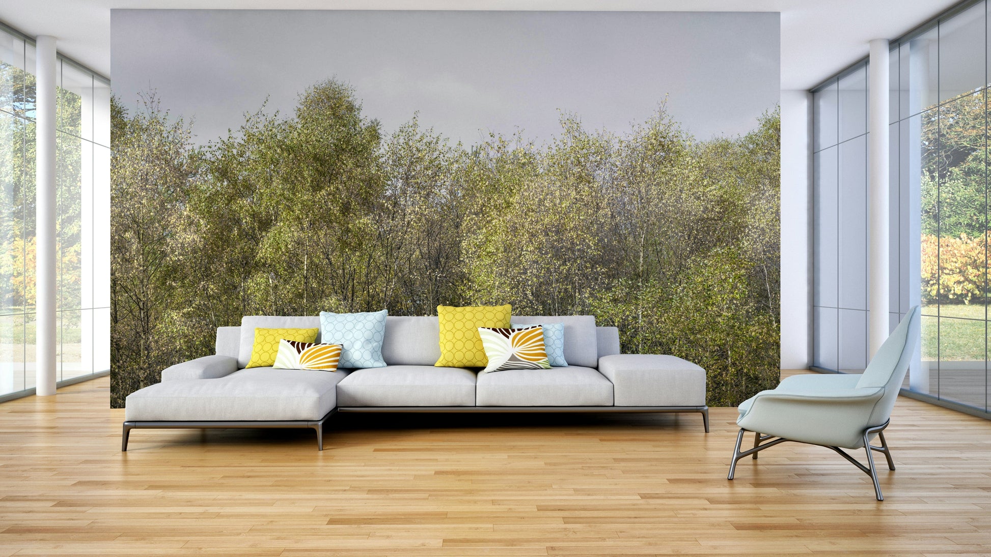 Birch Grove nature mural wallpaper


