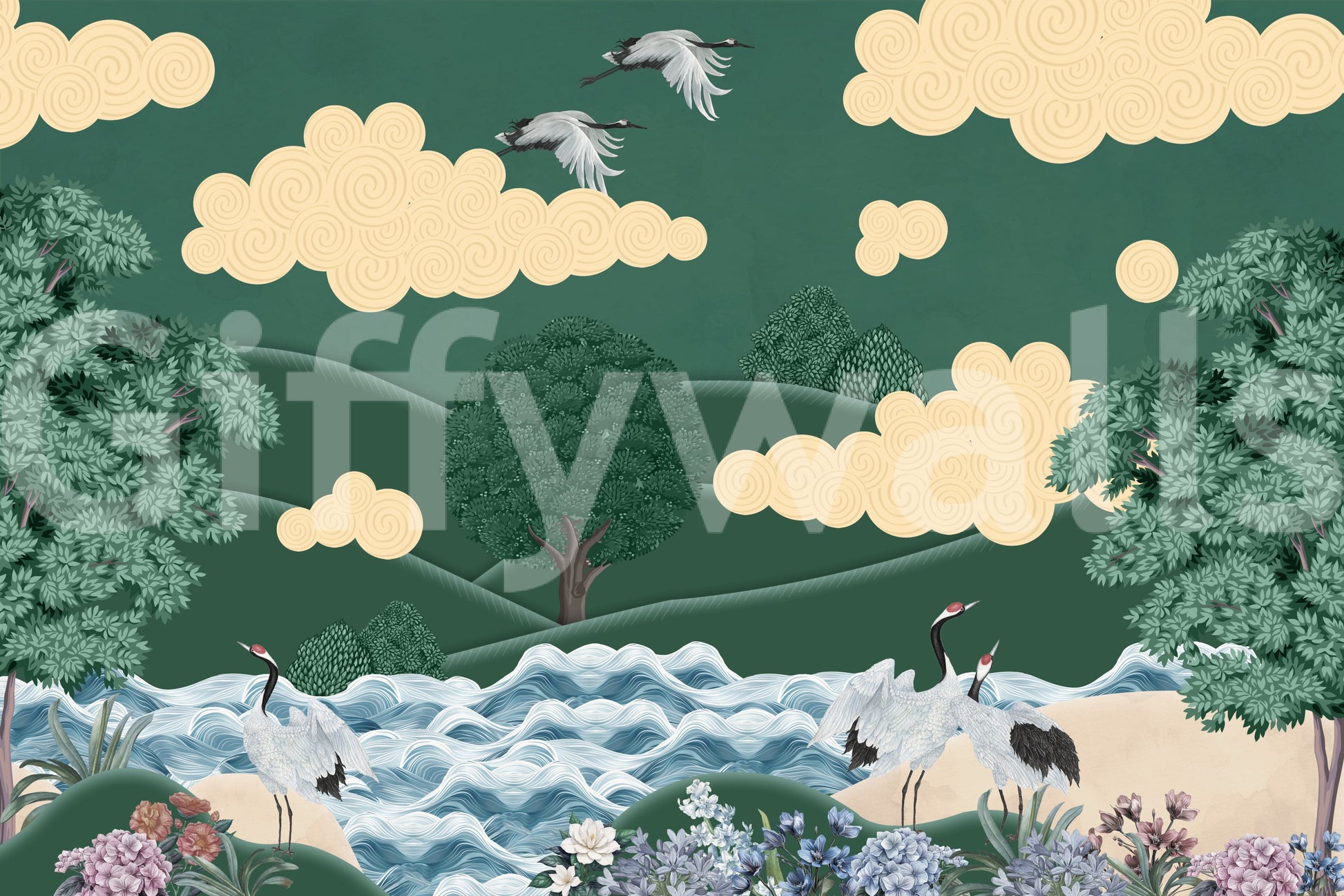 The style is painterly or a detailed illustration.

