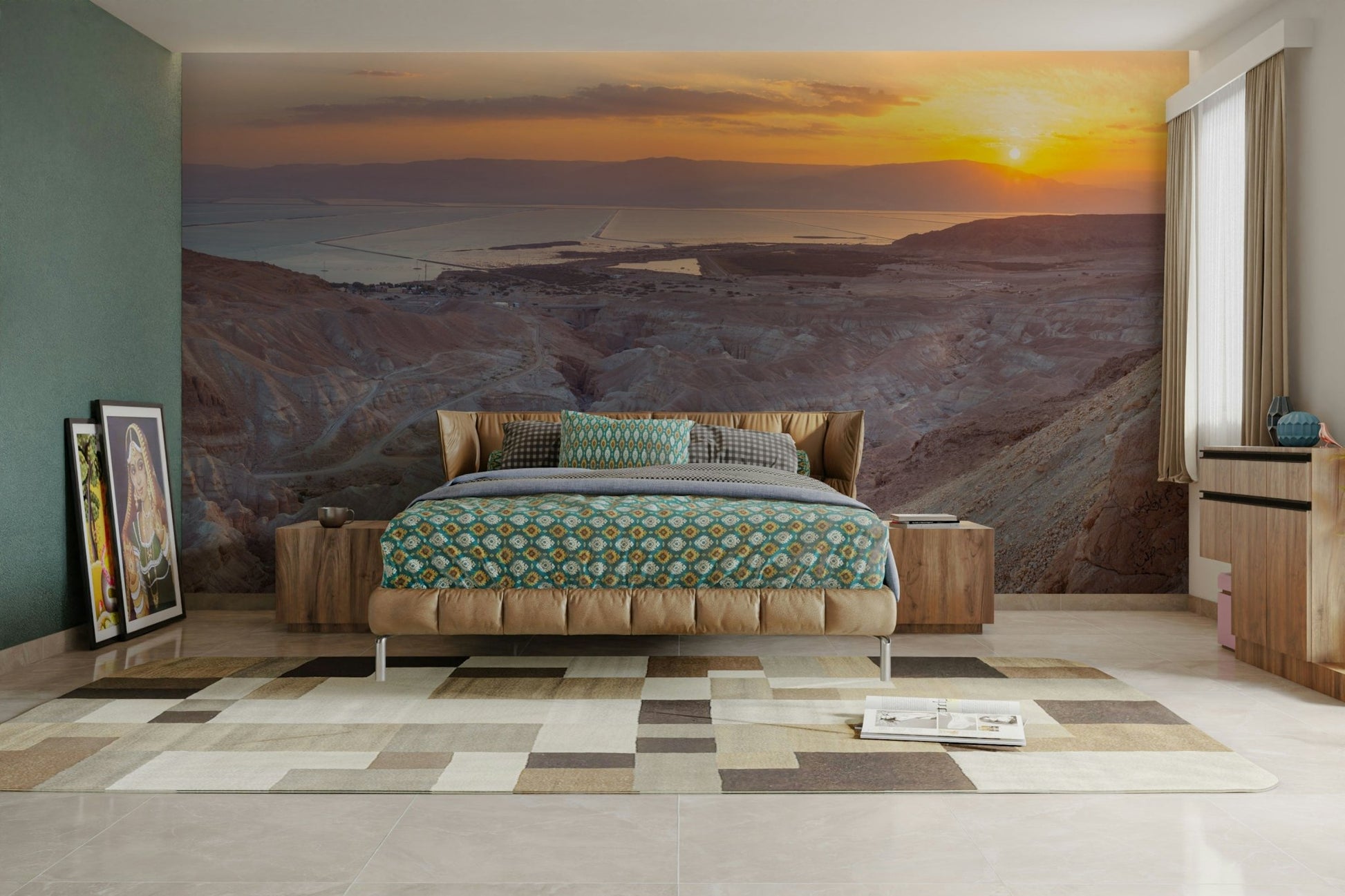 Tranquil desert dawn mural wallpaper
