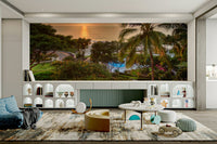 Tranquil Hawaii Island Sunset Wall Mural