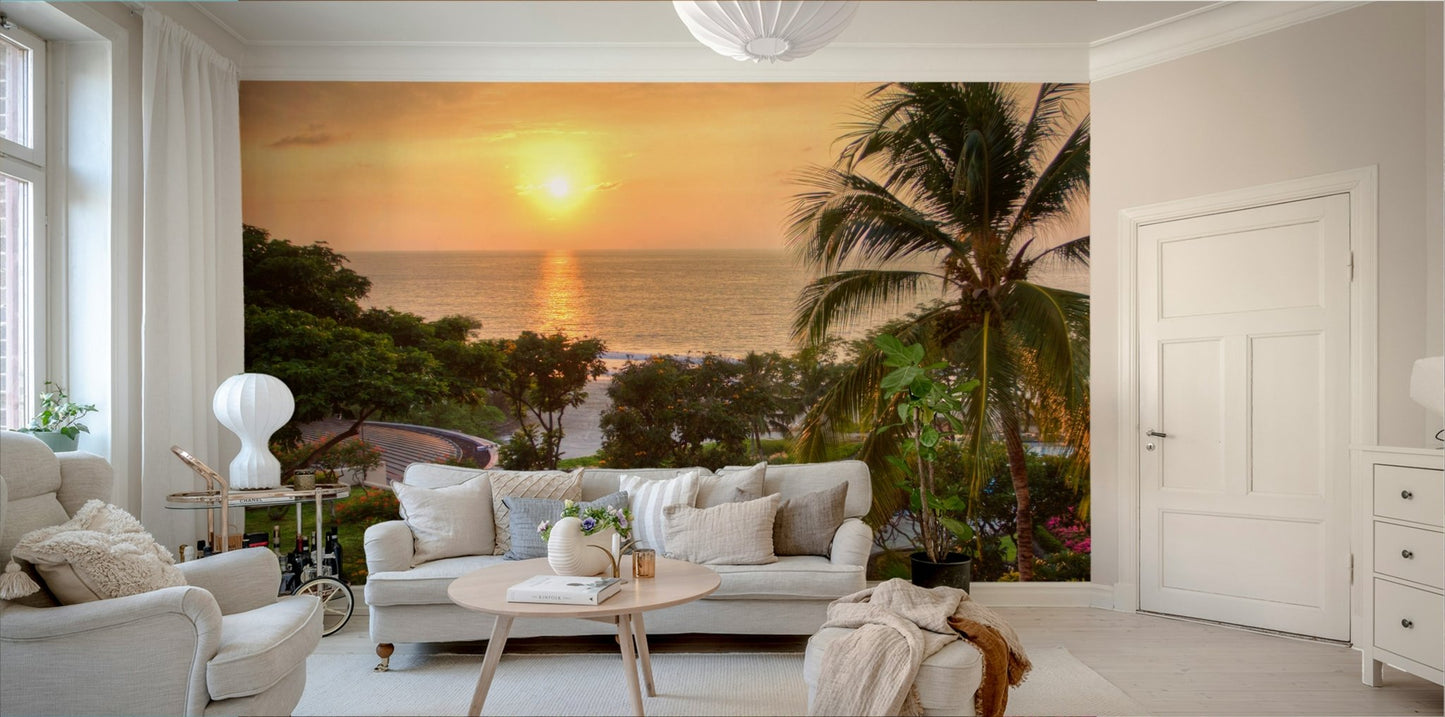 Tranquil Hawaii Island Sunset Wall Mural