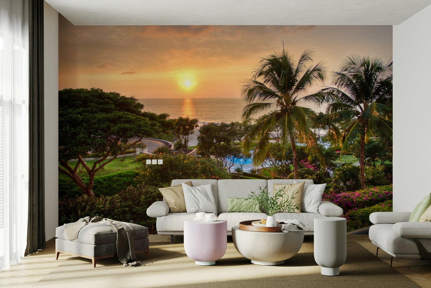 Tranquil Hawaii Island Sunset Wall Mural